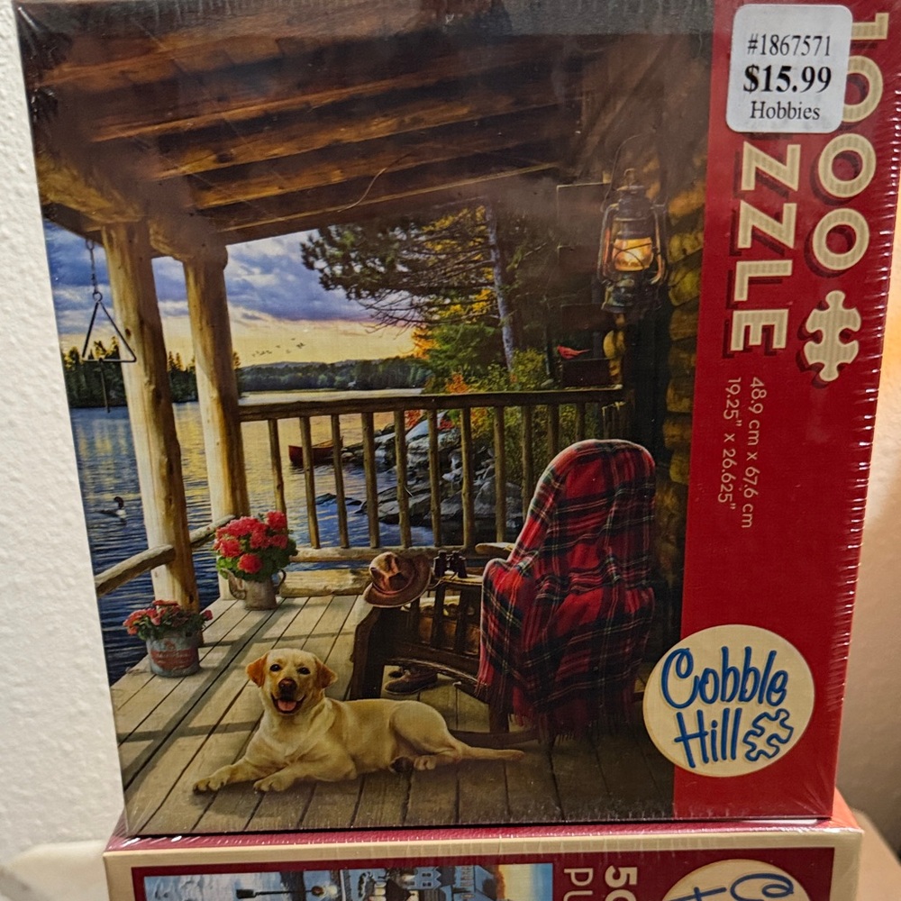 Cobb Hill by New Balance Plaid Red Chair Lakeside Porch Puzzle - New in box
